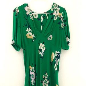 Free People Green Floral Midi Dress